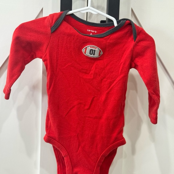 Carter's Red Football Long Sleeve Bodysuit - Picture 1 of 2